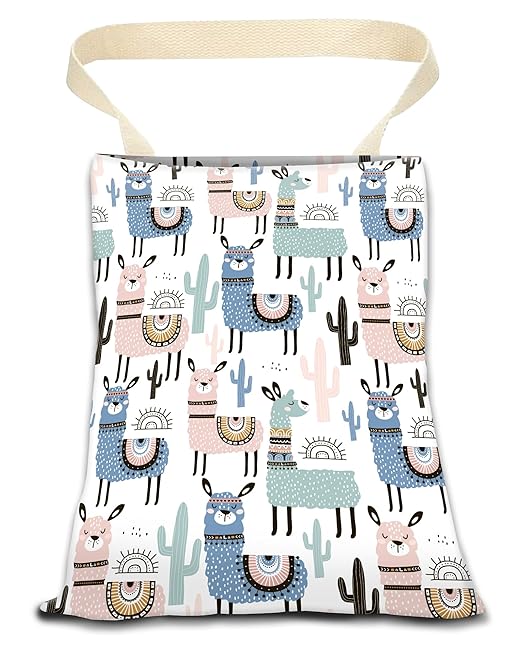 Car Garbage Can, Hanging Car Trash Can Bag for Back Seat Organizer, Cute Llamas