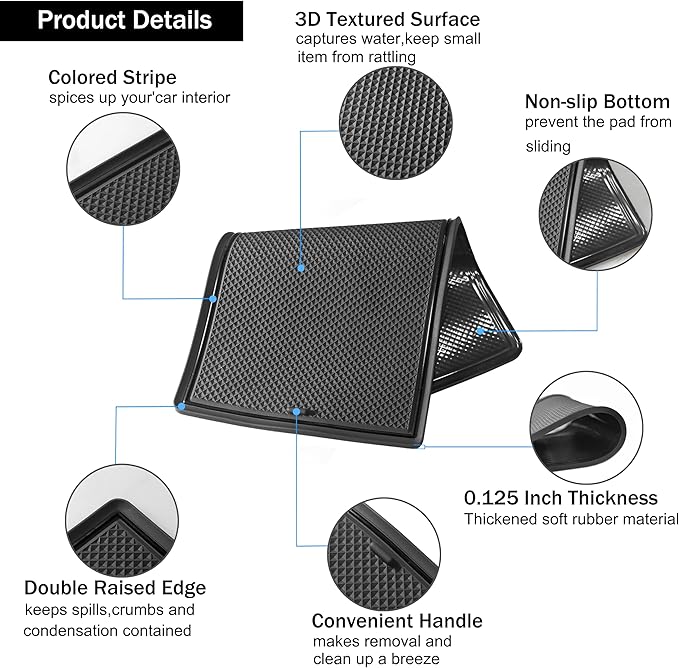 SENSHINE 3D Cup Holder Insert for Toyota Rav4 Accessories 2019-2023 2024 2025 Center Console Liner Door Pocket Mats Non-Slip Anti Dust Pad Premium Interior 16 Pcs (Black Trim)