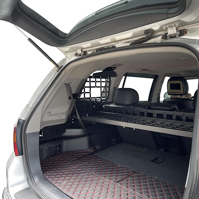 HIGH FLYING for Toyota Highlander 2008-2013 Car Accessories Modular Storage Molle Panel Shelf Luggage Carrier Trunk Organizer Aluminum Alloy A Set (Side Panel + Shelf)