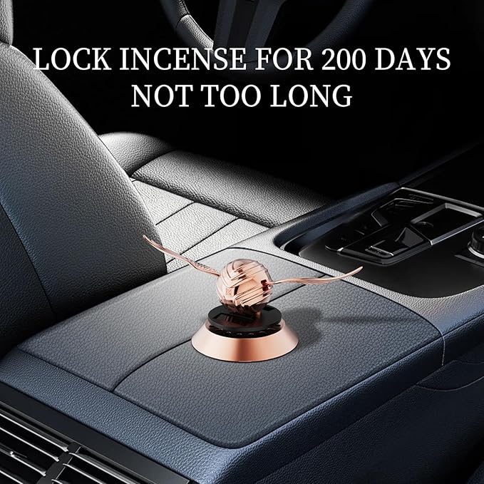 MAJESTY`S SECRET PHEROMAX Solar Car Air Freshener Diffuser, Odor Eliminator for Vehicle Scenting Device, Long Lasting Scent for Auto, Automotive Accessories Interior Scent Diffuser (Rose Gold)
