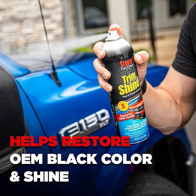 Stoner Car Care 91034-3PK Trim Shine – Black Trim and Plastic Restorer for Cars – Vinyl and Plastic Trim Protectant Coating for Interior and Exterior Use – Fast-Drying No Sling – 12 oz (Pack of 3)