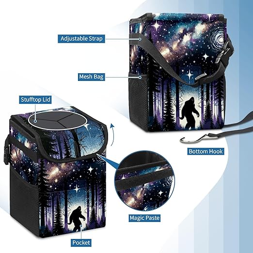 Bigfoot Car Trash Can with Lid Collapsible Reusable Waterproof Car Garage Bag,Automotive Garbage Can,Car Accessories Interior Car Organizer