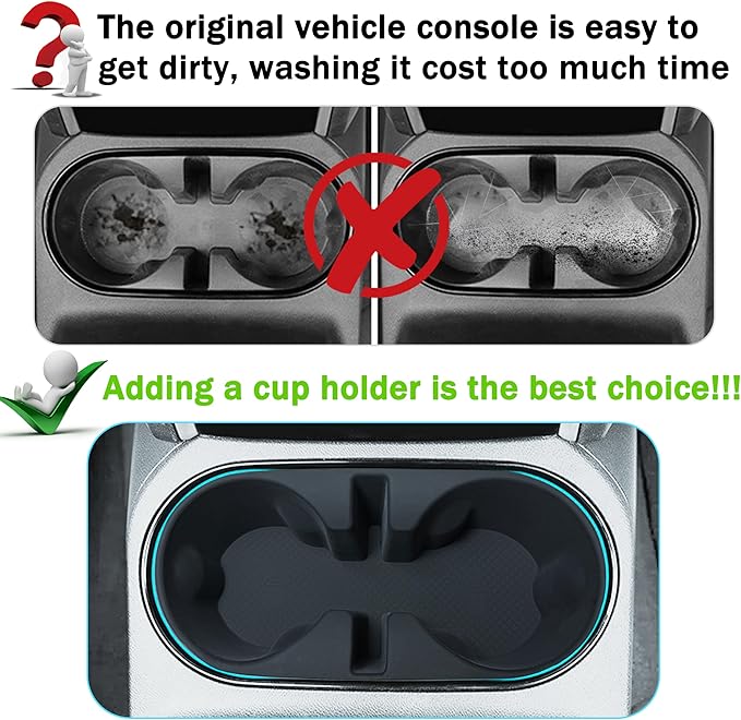 Cup Holder for 2023 2024 2025 2026 Chevrolet Colorado GMC Canyon Accessories Front Center Console Cup Holder Inset Silicone Drink Holder Organizer Protector Mats Pad Interior for Chevy Colorado