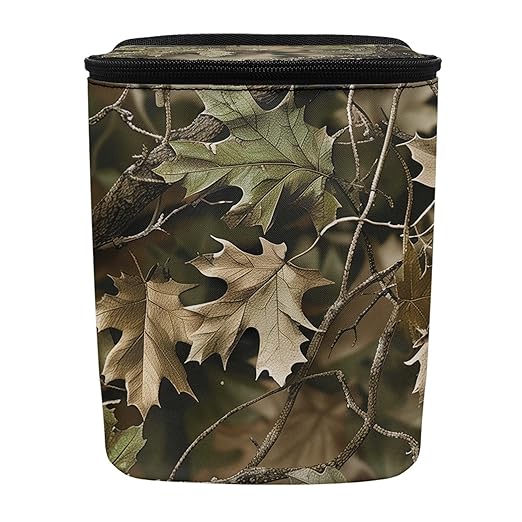 Camo Hunting Forest Car Trash Can with Lid Collapsible Auto Trash Bin Reusable Automotive Garbage Can Auto Accessory Interior Car Organizer