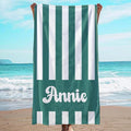 JML Personalized Beach Towel with Name, Custom Cabana Stripe Beach Towel, Customized Microfiber Pool Towel, Quick Dry & Absorbent Swim Towel for Adult,Mother's Day, Birthday, Summer Holiday,Vacation