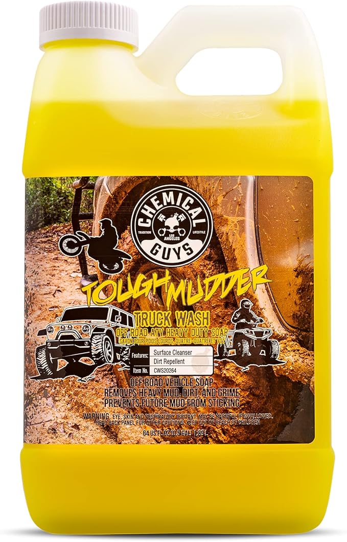 Chemical Guys Tough Mudder Foaming Heavy Duty Car Wash Soap - Soap for Foam Cannons, Foam Guns, or Buckets - Safe for Trucks, ATVs, RVs, and Off-Road Vehicles - 128 oz Lemon Scent