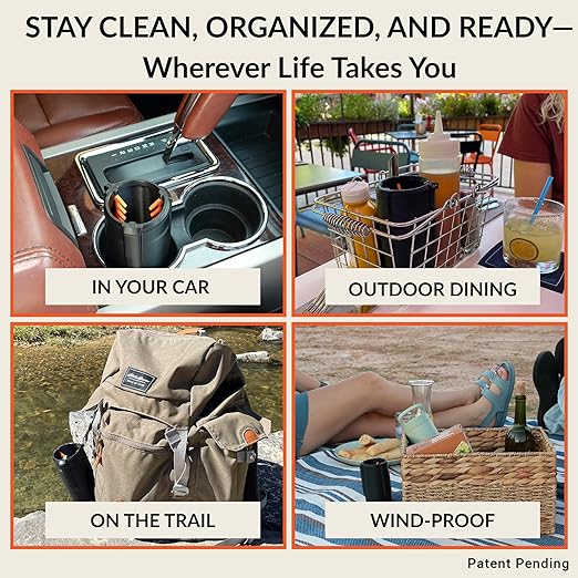 Cup Holder Trash Can for Car – Patent-Pending Trash Compaction - Up to 10x More Trash to Save You Time - Portable Trash Can for Car, Stroller, Backpacks, and Beyond, Mint