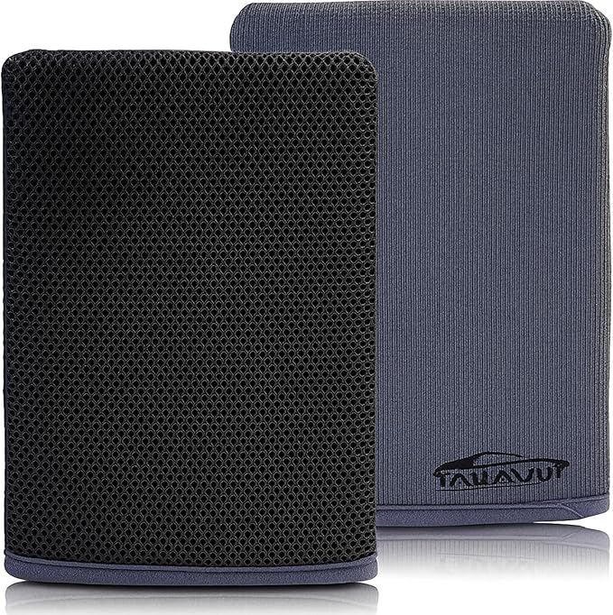 TAKAVU Auto Detailing Clay Mitt 1 Pack 9.7x6.3 inches, Magic Clay Bar Mitt Premium Mesh and Microfiber for Remove Dirts Mud Grime, Car Cleaning Detail Glass Wheel Windshield (Grey)