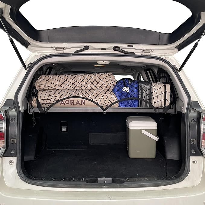 HIGH FLYING for Subaru Forester 14-18 Car Accessories Modular Storage Molle Panels System Trunk Shelf Luggage Storage Carrier Trunk Organizer Aluminum (Side Panels+Shelf with Manual Tailgate)