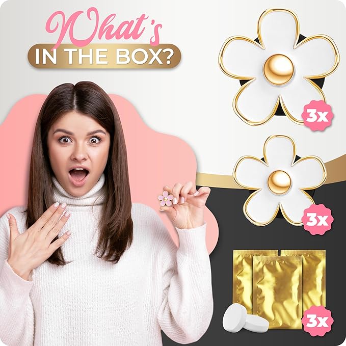 6 Pieces Daisy Car Decoration Flower Air Vent Clip Air Conditioning Outlet Clip Air Freshener Clip Car Interior Decor Charm Colorful Interior Accessories for Girls Women