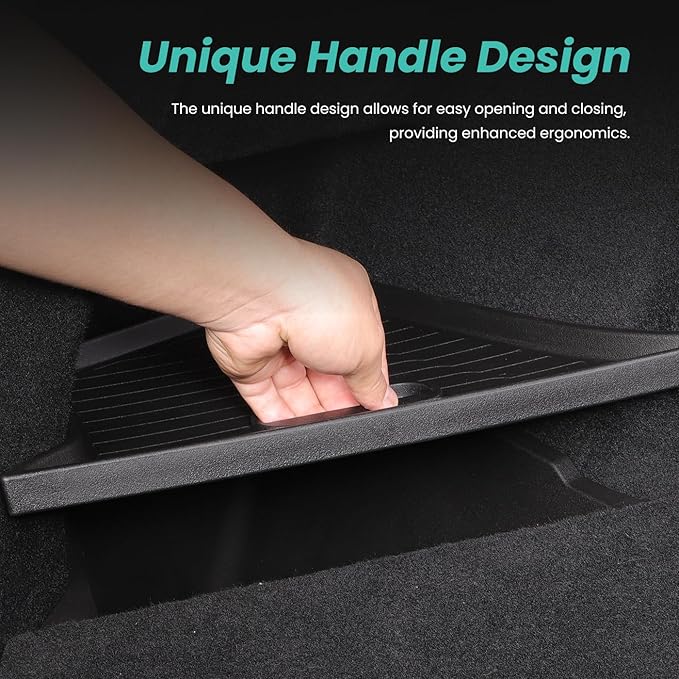 2025 2026 Model Y Juniper Rear Trunk Storage Bins with Lids 2PCS Rear Trunk Storage Box for Refresh Model Y TPE Waterproof Trunk Organizer for Model Y Juniper Interior Accessories