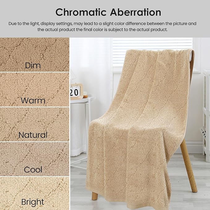 JML Bath Towels, Pack of 4, 30"x60", Large Microfiber Towel Set, Ultra Soft, Super Absorbent, Fast Drying, Perfect for Sauna, Shower, Pool, Sport, Travel, Fitness, SPA,Yoga, Coral Fleece - Camel