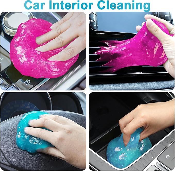 FiveJoy Car Cleaning Gels, 4-Pack Universal Auto Detailing Tools Car Interior Cleaner Putty, Dust Cleaning Mud for PC Tablet Laptop Keyboard, Camera, Printers, Calculator - 320g (2.8oz/pcs)