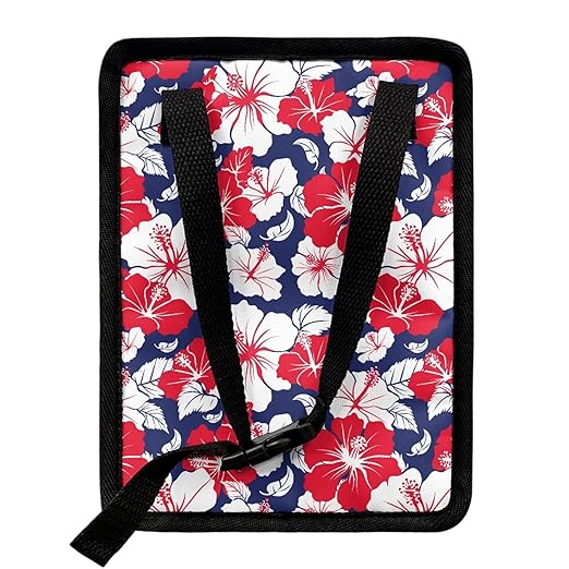 Hibiscus Flower Car Garbage Bag with Lid Auto Dustbin Organizer Container for Floor Seat Back Hanging Vehicle Trash Can Accessories Interior Auto Decor