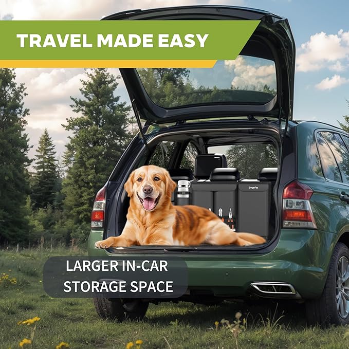 Backseat Hanging Trunk Organizer for SUVs, Cars, Trucks & MPVs | Multi-Pocket Storage with Anti-Slip Straps | Space-Saving Auto Accessory | Gift for Drivers | Black, 37.8" x 18.1" - K230