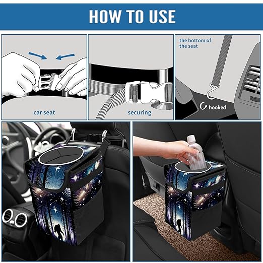 Bigfoot Car Trash Can with Lid Collapsible Reusable Waterproof Car Garage Bag,Automotive Garbage Can,Car Accessories Interior Car Organizer