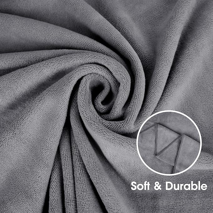 JML Extra Large Bath Towels, Microfiber Bath Sheet Towels for Body, 2 Pack 35" x 70", Oversized, Soft, Super Absorbent, Fast Drying, Perfect forSauna, Shower, Sport, Fitness, Yoga, Grey