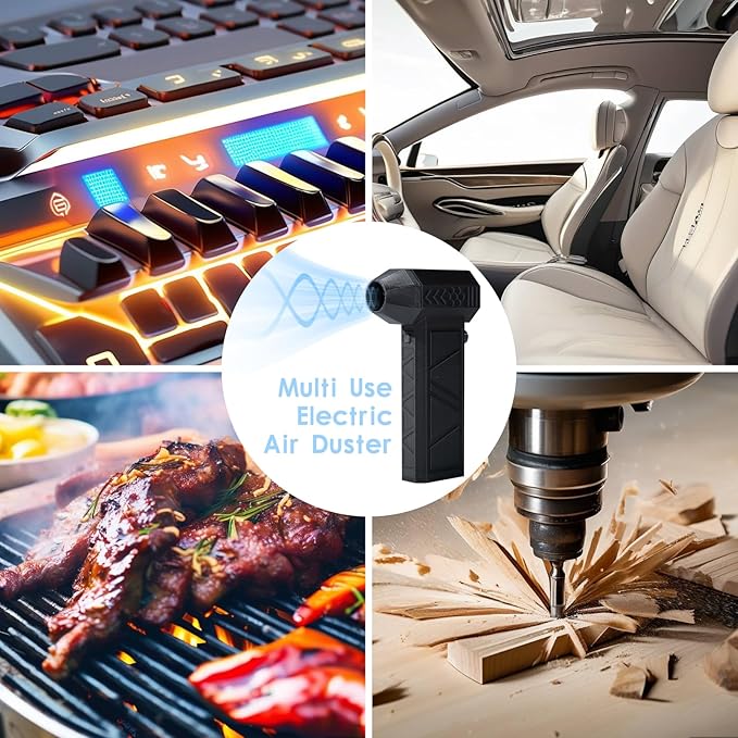 Jet Dry Blower, High-Speed Electric Air Duster for Car Drying & Dust Cleaning, 120,000 RPM Mini Jet Blower with Adjustable Speed for Vehicle, BBQ & Outdoor Use