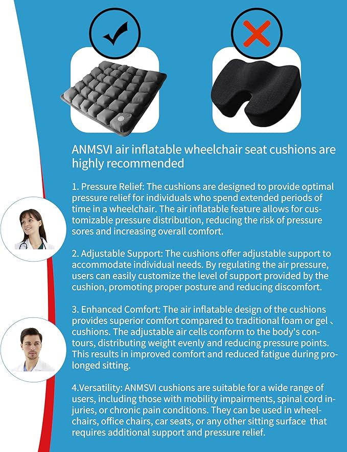 Inflatable Travel Seat Cushion with Built-in Pump & Carry Bag (Grey Cushion with Silver Storage Bag)