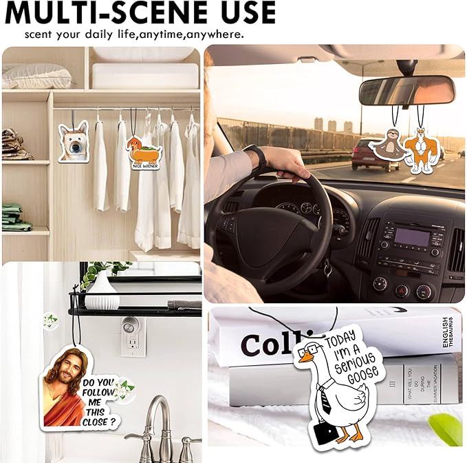 French Fries Air Freshener Hanging for Car Scented Ornaments Mirror Cute Car Fresheners French Fries Car Accessories Auto Interior Decor Scent Home Bathroom Closet Frie Gifts for Women Men