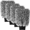 4 Pack Microfiber Car Wash Mitts Set 10x7 Inch Soft Suede Lining Car Wash Gloves, Highly Absorbent Scratch-Free Cleaning Cloths for Auto Detailing, Safe with All Soaps, Bucket(Black)