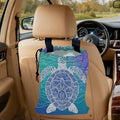 Sea Turtle Car Garbage Bag,Blue Marine Turtle Small Car Trash Bag Hanging Back of Seat,Drawstring Car Trash Bag with Adjustable Buckle,Car Accessories for Camping Travelling