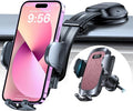 HTU Upgraded Strongest Suction Car Phone Holder Bendable Arm, Never Block View Rotatable Cellphone Mount for Dashboard Windshield Vent, Cradle Stand for iPhone 17 16 15 14 13 12 Pro Max (Dark Pink)