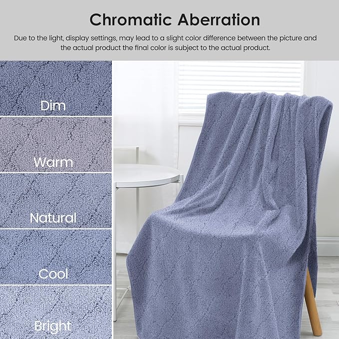 JML Bath Towels, Pack of 4, 30"x60", Large Microfiber Towel Set, Ultra Soft, Super Absorbent, Fast Drying, Perfect for Suana, Shower, Pool, Sport, Travel, Fitness, SPA,Yoga, Coral Fleece - Blue