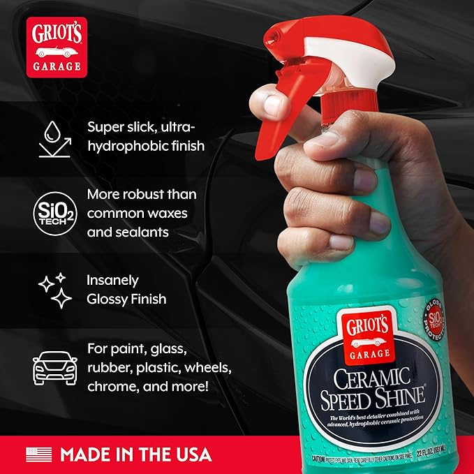 Griot's Garage Ceramic Speed Shine Detail Spray for Car Detailing, Provides a High-Gloss Finish and Extends Life of Coatings, 10945, 22 oz