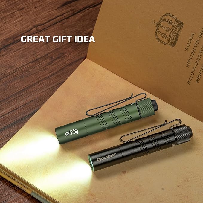 OLIGHT I3T 2 EOS Pocket EDC Flashlight, 200 Lumens Compact Bright Handheld Flash Lights, Dual-Output Tail Switch with AAA Battery and Two-Way Pocket Clip for Camping and Hiking (Black)