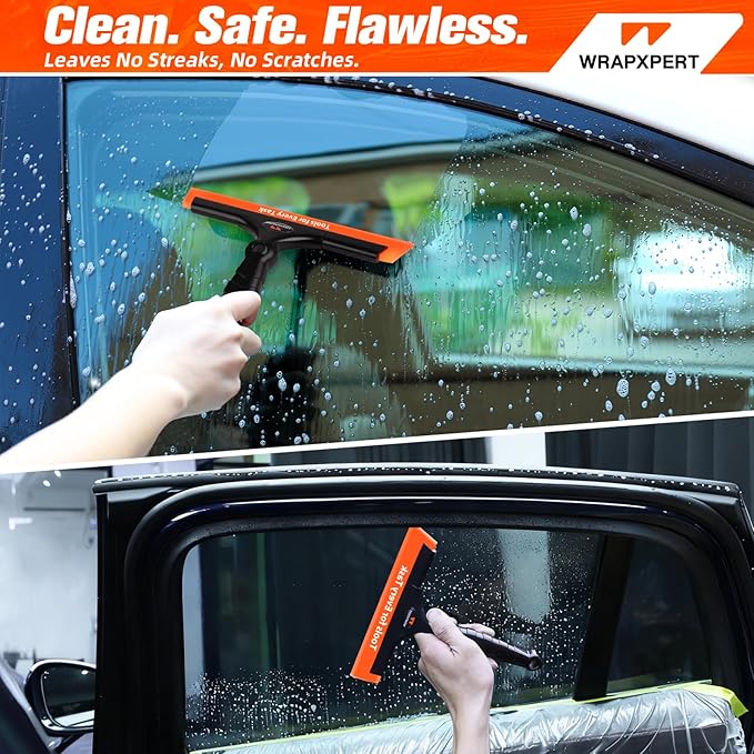 WRAPXPERT Window Tint Squeegee 2PCS 8-INCH Wide Blade Squeegee for Car Window Film Installation, Windows Tint Tool Kit for Windshield, Rear Glass Water Removal Bathroom Cleaning Kit