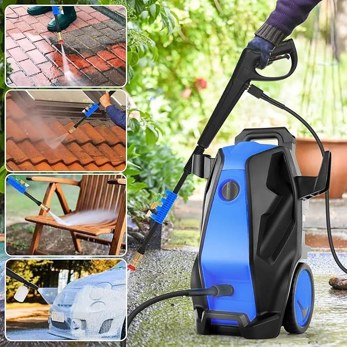Pressure Cleaner, Heavy Duty Power Cleaner with Foam Cannon, 4 Nozzle Tips,33FT Hose and Soap Bottle for Home/Cars/Driveways/Patios/Decks/Fences
