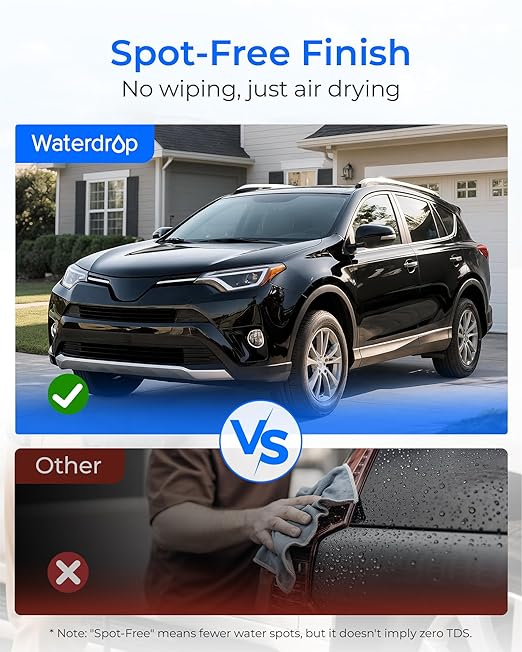 Waterdrop Hard Water Filter for Hose Car Wash, Water Deionizer for Car Washing, Window, Boat, Marine, Motorcycle, Yard Cleaning, Wash Spot Free, 4 Pack with 2 Hose Protector