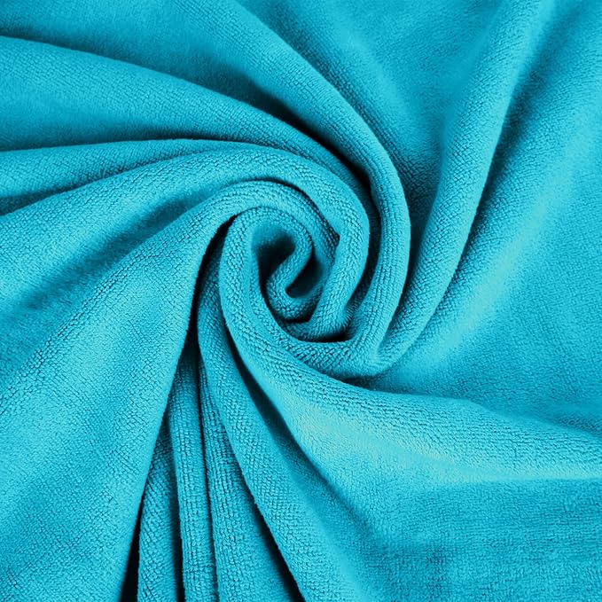 JML Bath Towels, Large Microfiber Towel Set 2 Pack (30" x 60") - Soft, Absorbent, Quick Drying, Use for Hair Wrap, Fitness, Sport, Yoga, Teal