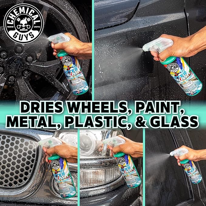 Chemical Guys HOL424 After Wash Sprayable Gloss Boosting Car Wash Drying Aid (Helps Reduce Water Spots, 16 fl oz) Super Dry Kit with Premium Microfiber Drying Towels, 24"x16" (3 Pack)
