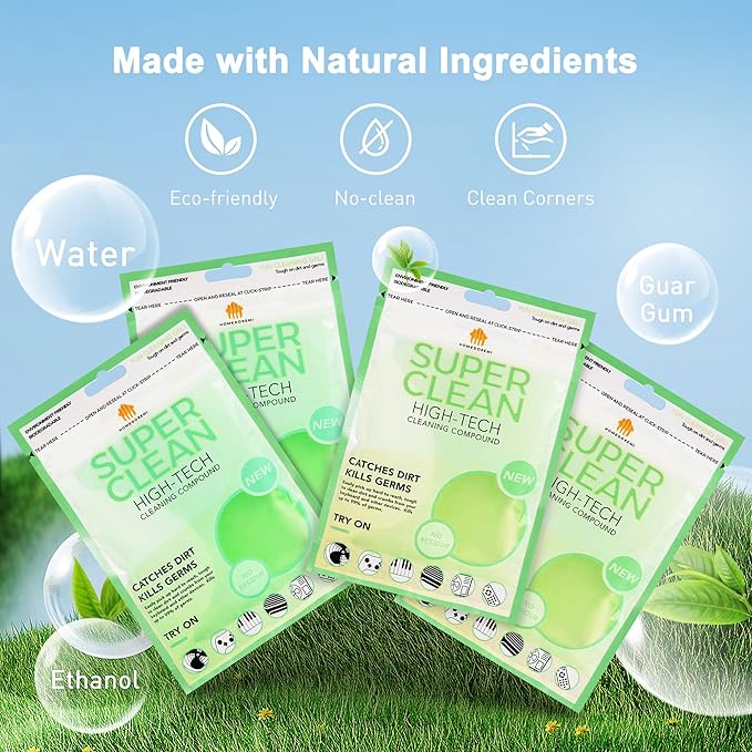 FiveJoy Car Cleaning Gels, 4-Pack Universal Auto Detailing Tools Car Interior Cleaner Putty, Dust Cleaning Mud for PC Tablet Laptop Keyboard, Camera, Printers, Calculator - 320g (2.8oz/pcs)