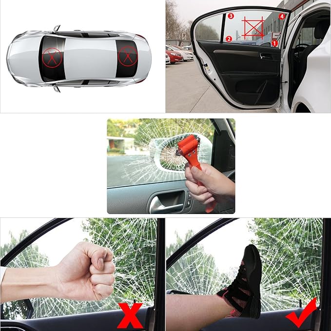 20 PCS Car Safety Hammer Emergency Escape Tool Auto Car Window Glass Hammer Breaker and Seat Belt Cutter Escape 2-in-1 for Family Rescue & Auto Emergency Escape Tools