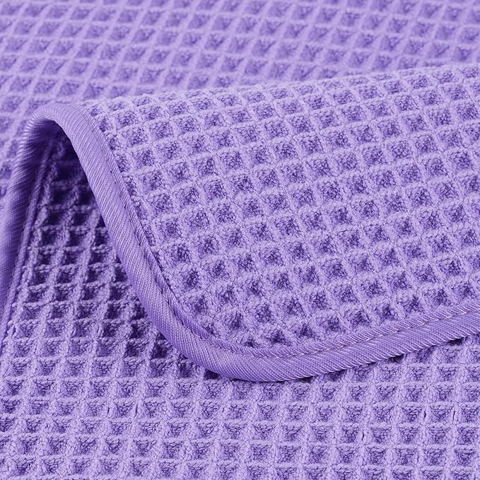 POLYTE 430 GSM Microfiber Lint Free Hand Towel, 16 x 30 in, 4 Pack (Waffle Weave)