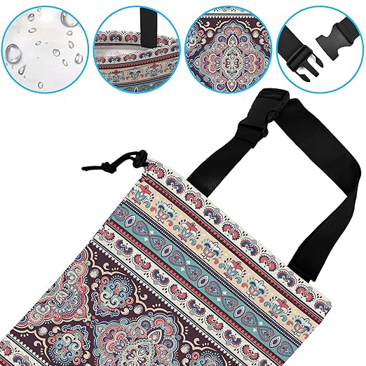 Car Trash Bag Geomatric Textile Texture Car Garbage Bag Hanging Car Trash Can for Back Seat with Drawstring, Waterproof Garbage Bags for Car Accessories Vehicle Travelling Camping Outdoor