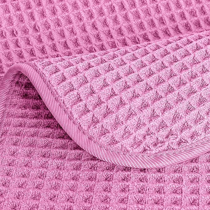 POLYTE 430 GSM Microfiber Lint Free Hand Towel, 16 x 30 in, 4 Pack (Waffle Weave)