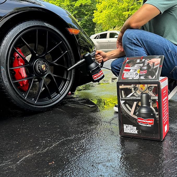 METROVAC SK-1-25 Sidekick Blower System - Heavy Duty Car & Motorcycle Cleaner, Dryer - Powerful Compact Air Duster - Portable Car Cleaning Supplies w/ 1.3 Peek HP 120V