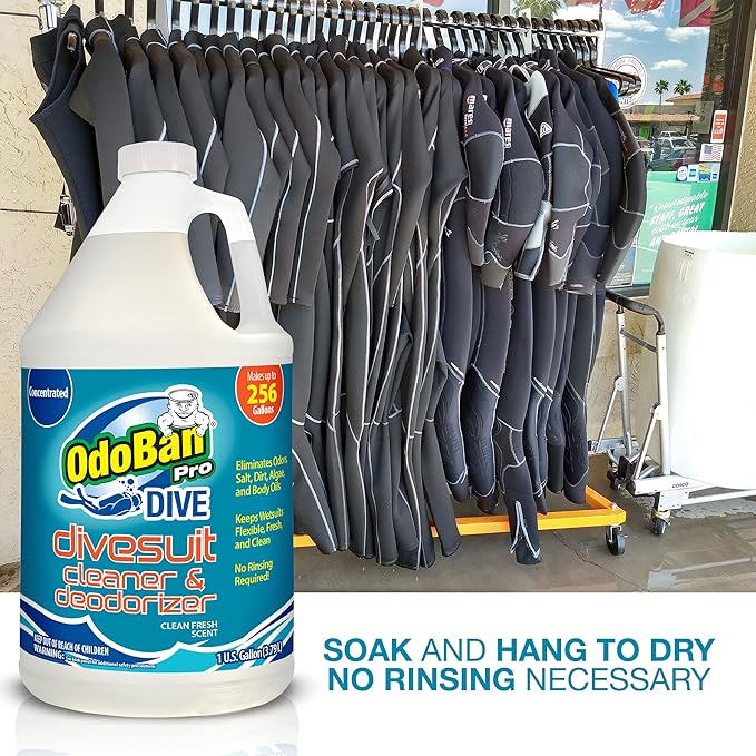 OdoBan Dive No-Rinse Wetsuit Cleaner Concentrate, 1 Gallon