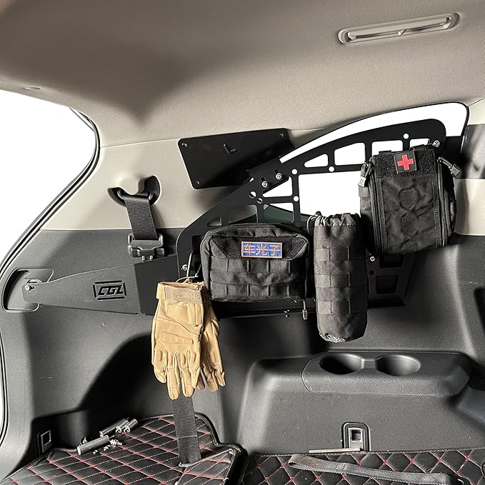 HIGH FLYING for Toyota Highlander 2020-2024 Car Accessories Modular Storage Molle Panel Shelf Luggage Carrier Trunk Organizer Aluminum Alloy A Set (Side Panel)