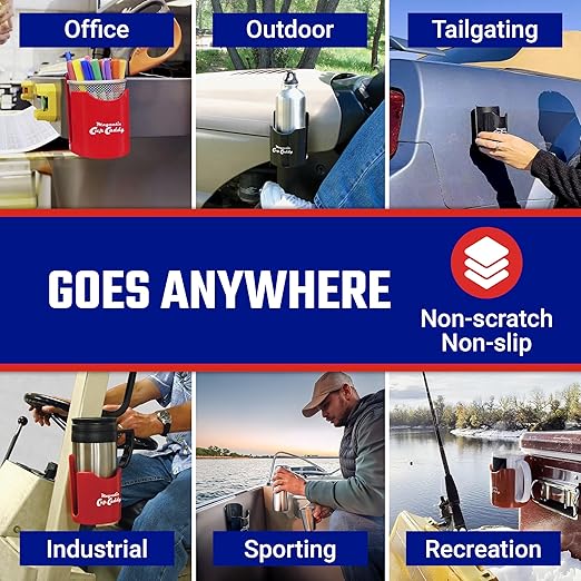 Master Magnetics Magnetic Cup Caddy - Keep Your Favorite Beverage at Hand, 3.3" Inner Diameter, 4.625" Height, Black, Pack of 6, 07583X6