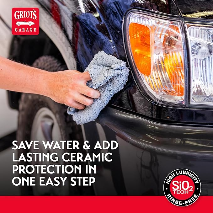 Griot's Garage Ceramic Rinseless Wash for Car Cleaning and Detailing, No-Rinse Cleaner, Washing Soap for RVs, Boats, Trucks, Motorcycles, 10853, One Gallon