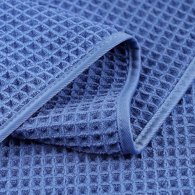 POLYTE 430 GSM Microfiber Lint Free Hand Towel, 16 x 30 in, 4 Pack (Waffle Weave)