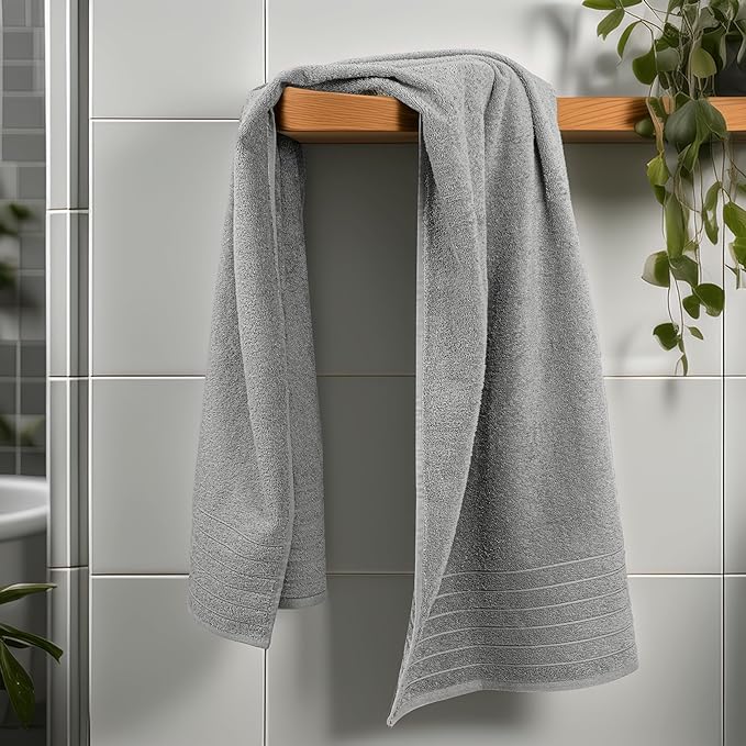 Tens Towels Pack of 1 Jumbo Bath Sheet 40 x 80 Inches, Extra Large & Light Weight, Quicker to Dry, 100% Cotton, Super Soft & Absorbent, Perfect to Wrap Yourself in, Cool Grey