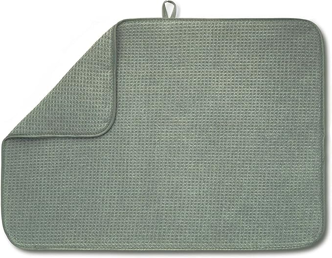 Bellemain XXL Dish Mat 24" x 17" ( LARGEST MAT ) Microfiber Dish Drying Mat , Super absorbent ( Green )