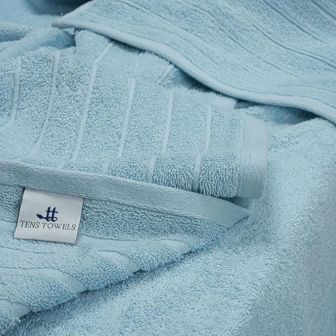 Tens Towels Pack of 1 Jumbo Bath Sheet 40 x 80 Inches, Extra Large & Light Weight, Quicker to Dry, 100% Cotton, Super Soft & Absorbent, Perfect to Wrap Yourself in, Sky Blue