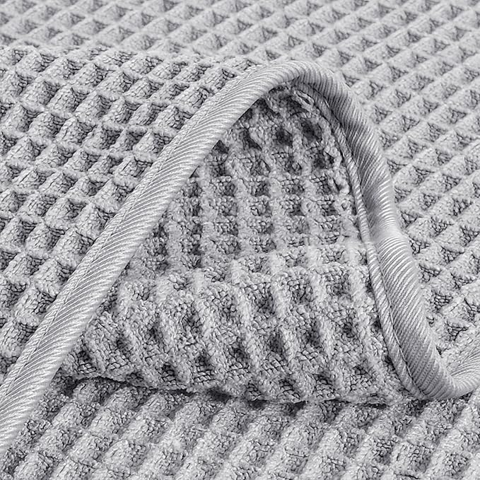 POLYTE 430 GSM Microfiber Lint Free Hand Towel, 16 x 30 in, 4 Pack (Waffle Weave)